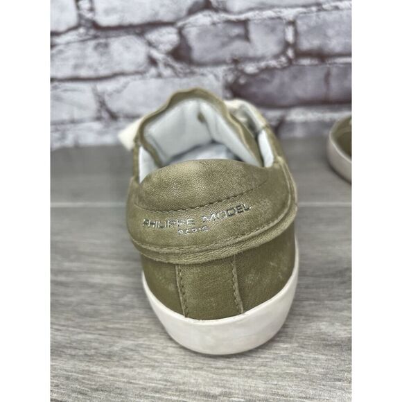 Philippe Model Paris Olive Green Leather Casual Sneakers Junior Sz 31EU/13.5M US - Picture 10 of 16